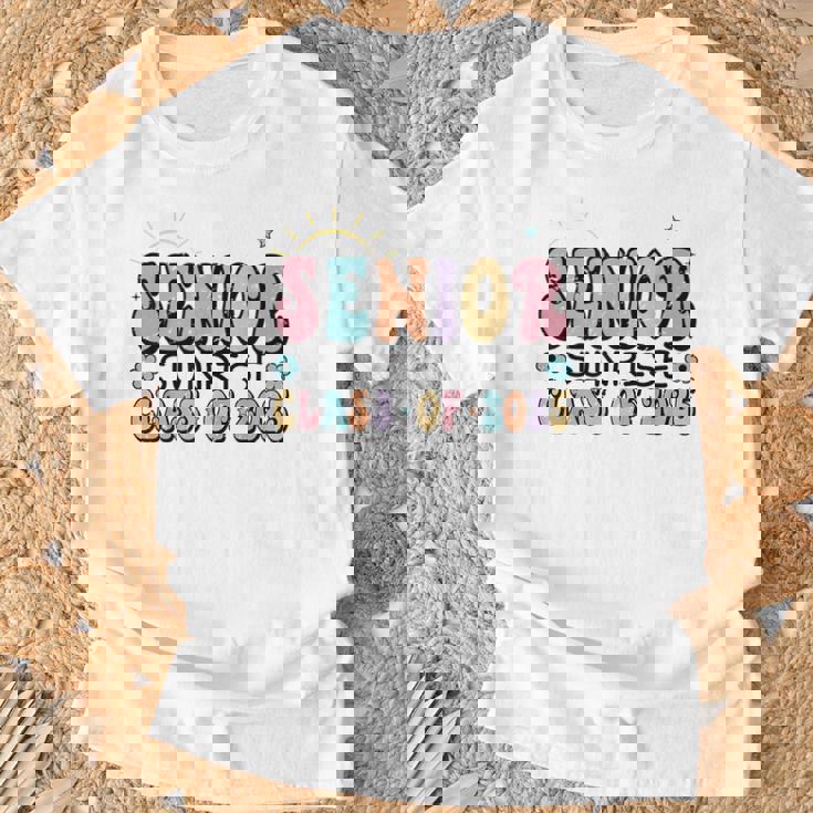 1St Day Of Senior Sunrise 2025 Back To School Groovy T-Shirt Gifts for Old Men