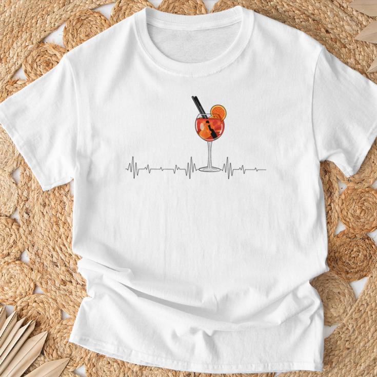 Aperitif Spritz Herzschlag Grafik T-Shirt Geschenke für alte Männer