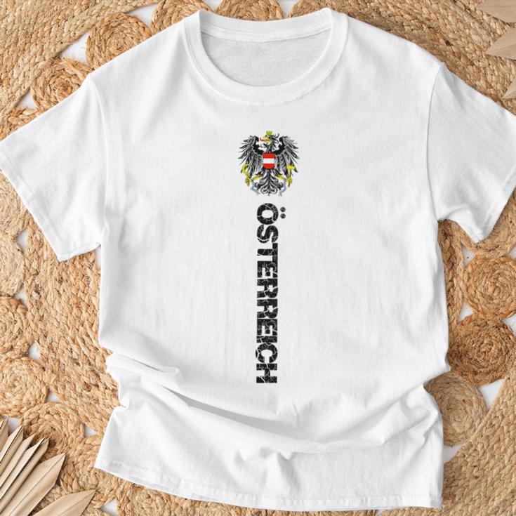 Austria Coat Of Arms Flag Eagle & Women's Austria Blue T-Shirt Geschenke für alte Männer