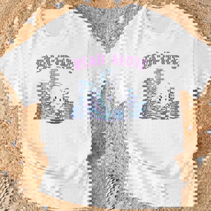 Axolotl Reading A Book Read Alotl Books Axolotl Book T-Shirt Gifts for Old Men