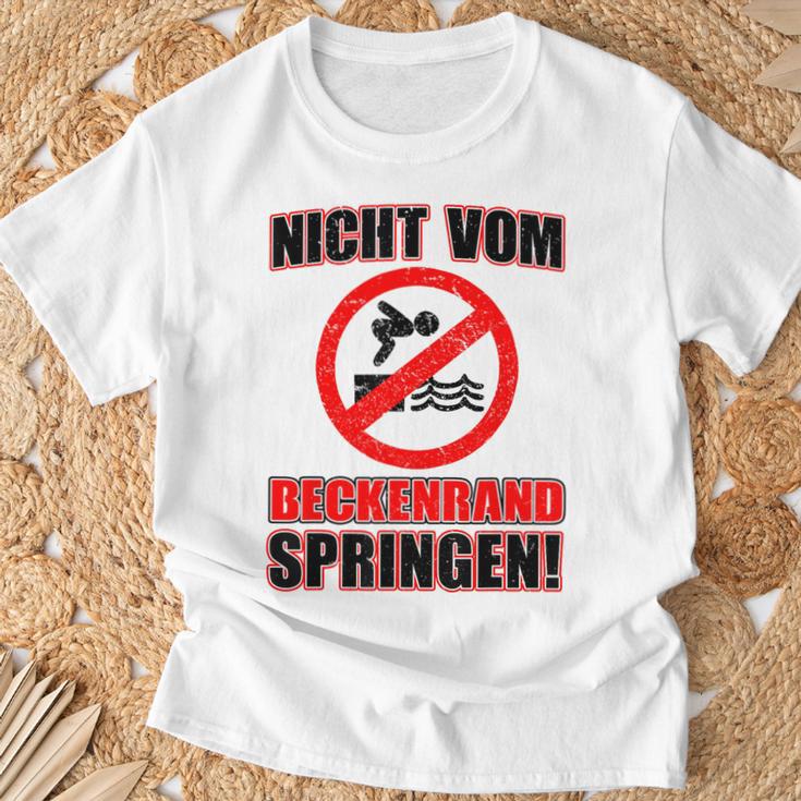 Bademeister Dlrg Nichtom Beckenrand Jumping S T-Shirt Geschenke für alte Männer