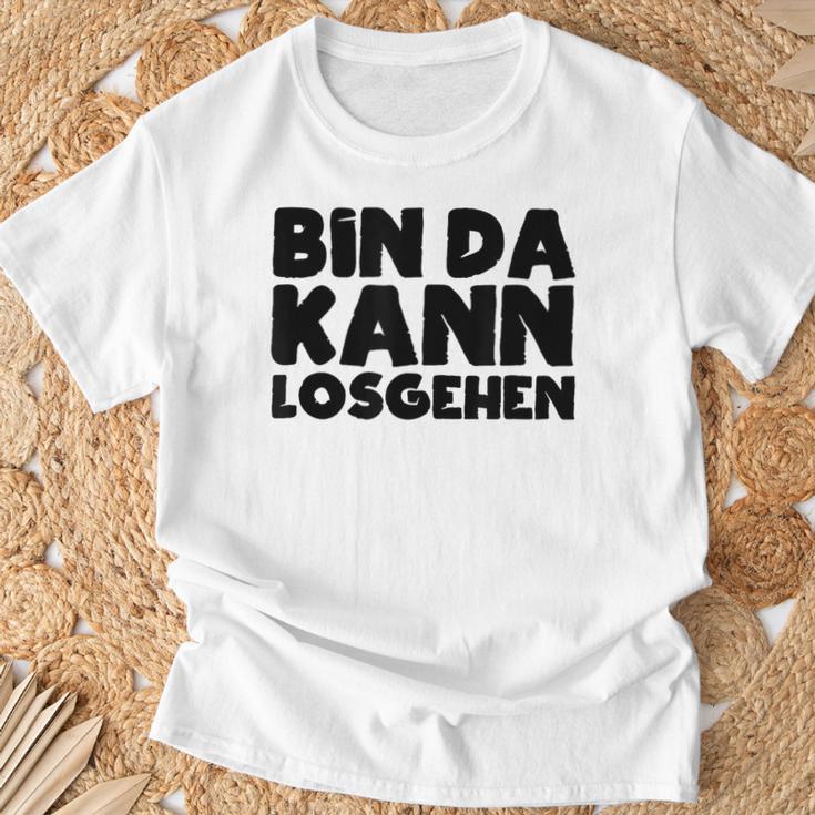 Bin Da Kann Losgehen Lustiger Spruch Humor Sarkasm Us Blue T-Shirt Geschenke für alte Männer