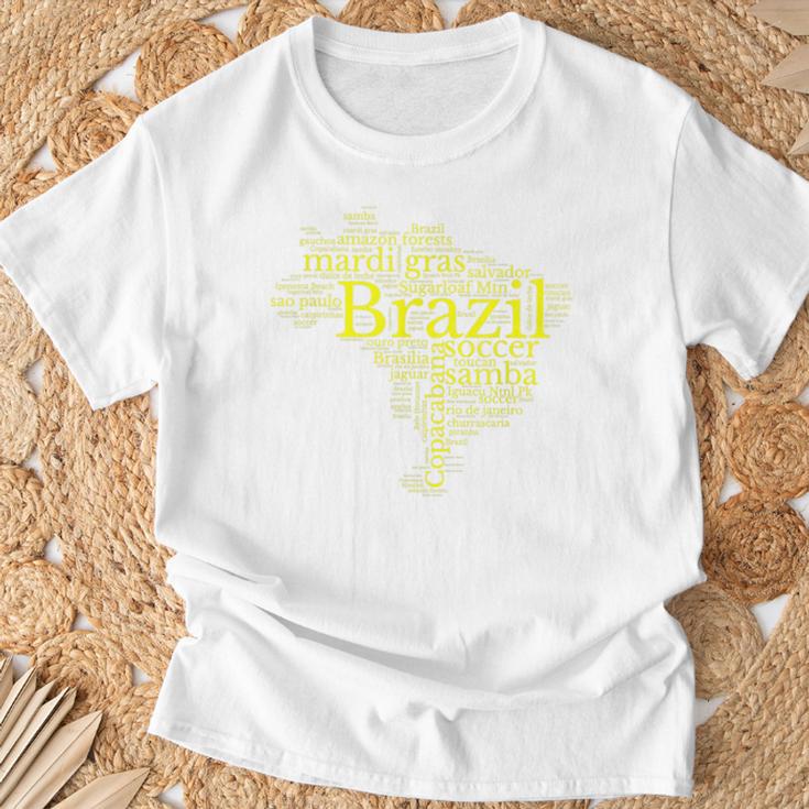 Brazil Map Football Copacabana Brazilian T-Shirt Geschenke für alte Männer