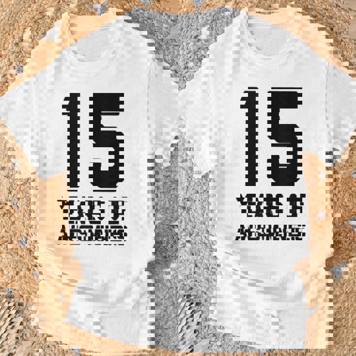 Camicia Regalo Per 15° Compleanno Età 15 Anni E 15 Anni Maglietta Regalos para ancianos