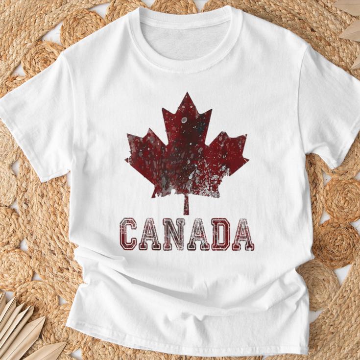 Canada Flag Canada Canada Flag Canada Map Gray T-Shirt Geschenke für alte Männer