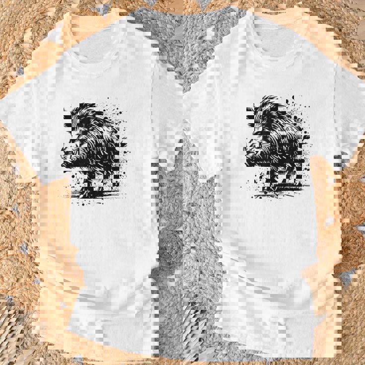 Chasseur Sanglier Motiv Chasse Chasseur Sanglier T-Shirt Cadeaux pour les vieillards