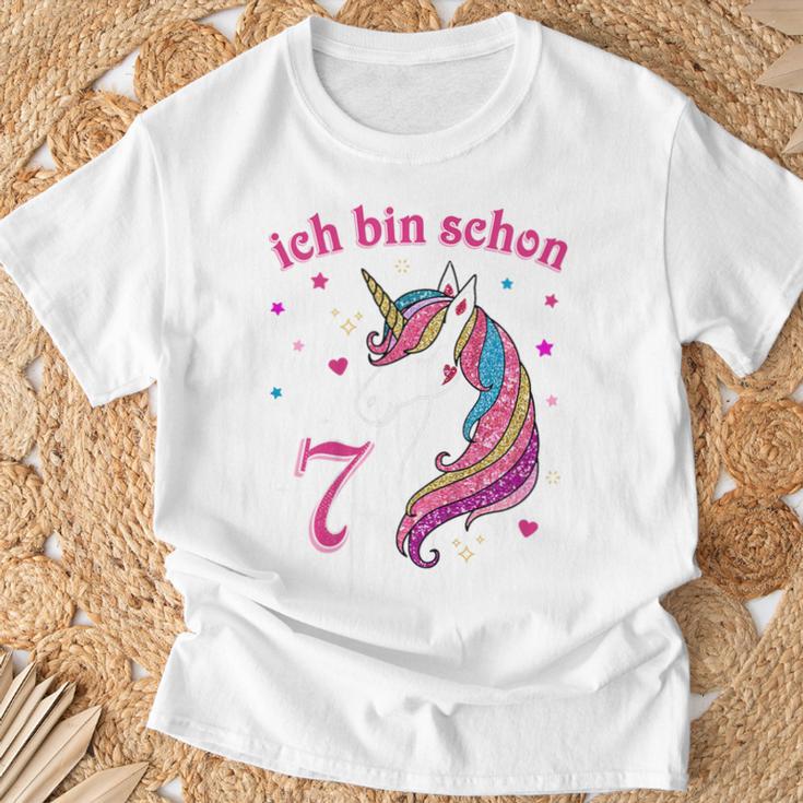 Children's 7 Birthday Girl Ich Bin Schon 7 Jahre Alt Unicorn T-Shirt Geschenke für alte Männer