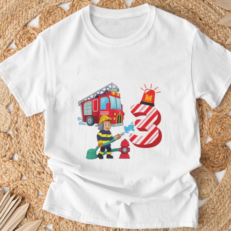 Children's Birthday Feuerwehr Aufgepasst Ich Bin Jetzt 3 Jahre T-Shirt Geschenke für alte Männer