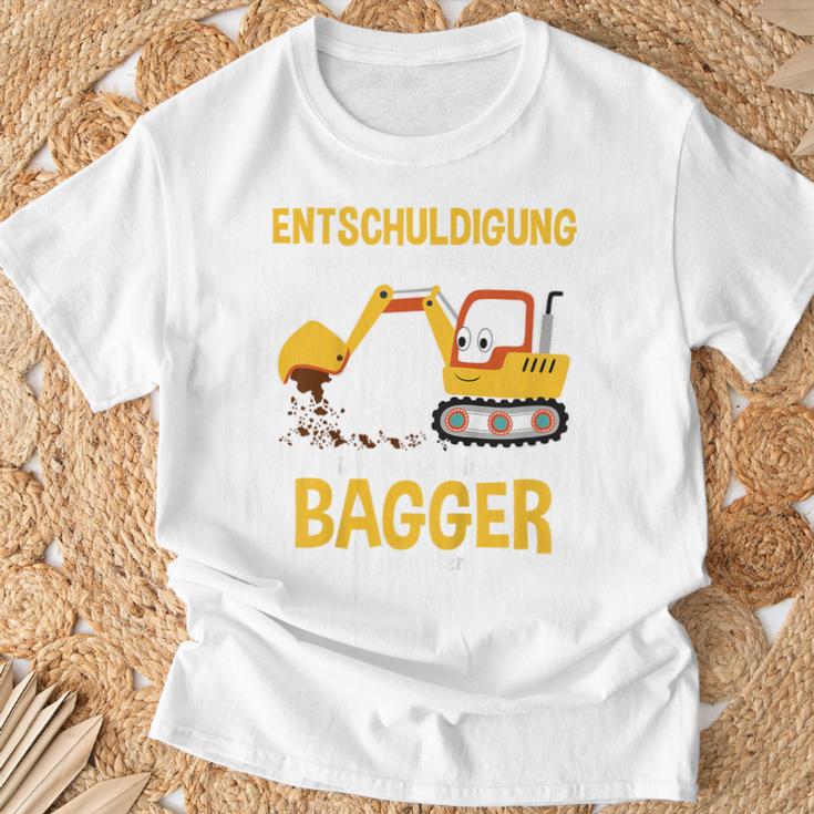 Children's Excuse Das Ich Zu Spät Bin Digger Driver Boy Digger 80 T-Shirt Geschenke für alte Männer