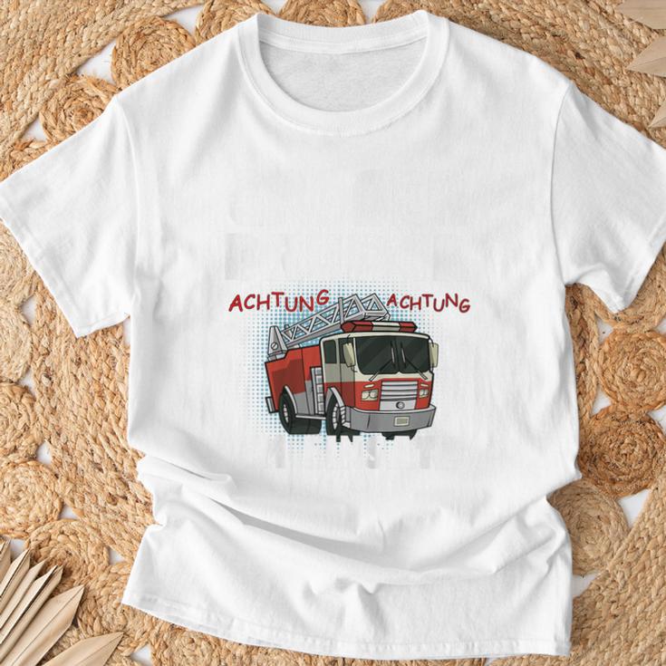 Children's Feuerwehr Auto Werde Grosser Bruder T-Shirt Geschenke für alte Männer