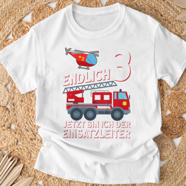 Children's Fireman Endlich 3 Jetzt Bin Ich Einsatzeiteiteiter T-Shirt Geschenke für alte Männer