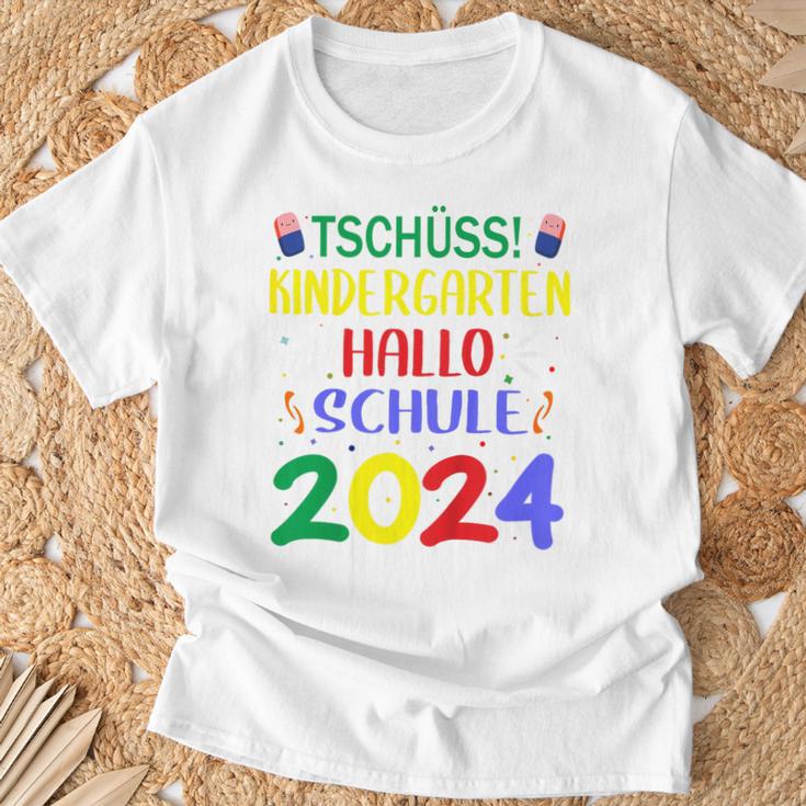 Children's First Day At School Tschüss Kindergarten Hello School 2024 T-Shirt Geschenke für alte Männer