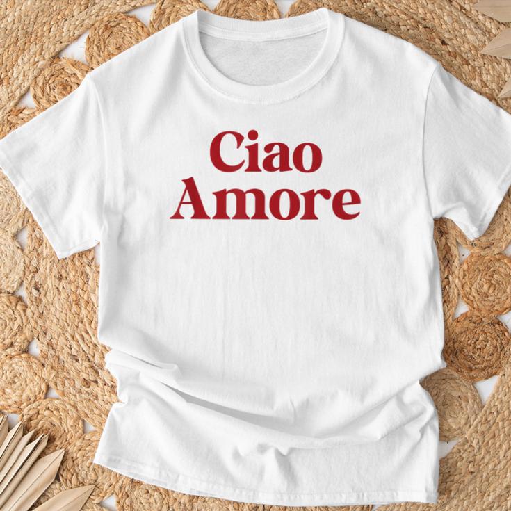 Ciao Amore X Hello Leute Hi Ihr Lieben Italian Fun Amo T-Shirt Geschenke für alte Männer