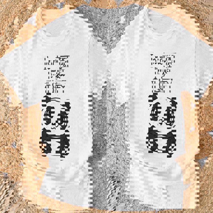 Con Texto En Inglés Im Not Fat Im Just Fluffy Panda Hombre Camiseta unisex Regalos para ancianos