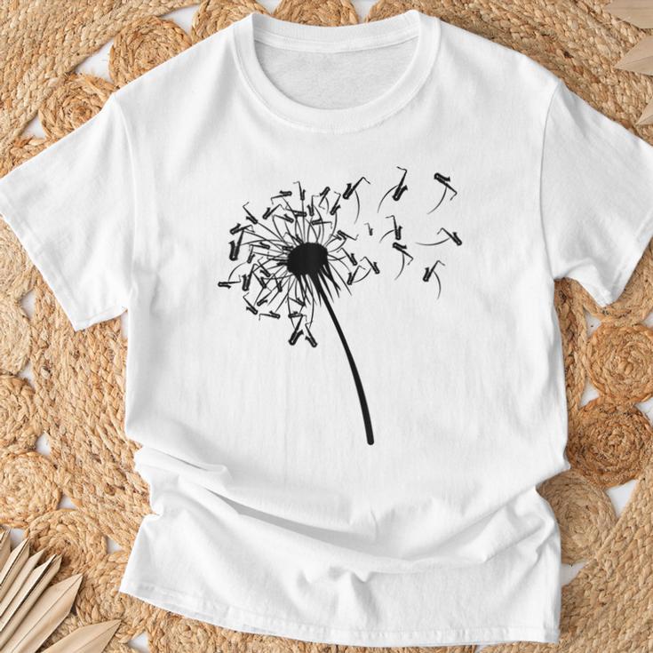 Dandelion Saxophone For Saxophonist Saxophone T-Shirt Geschenke für alte Männer