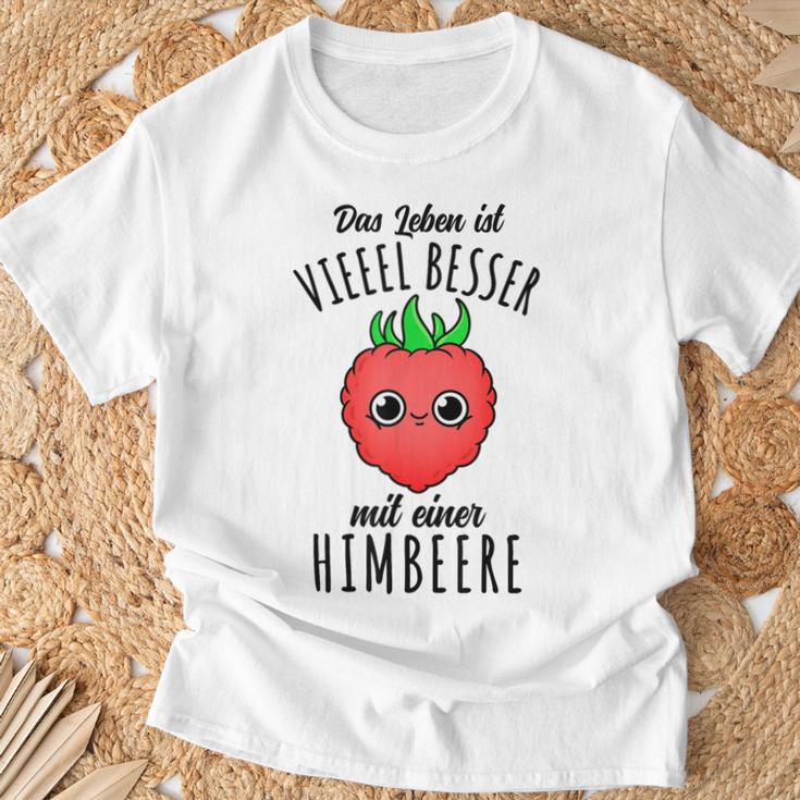 Das Leben Ist Besser Mit Einer Himbeere Kawaii T-Shirt Geschenke für alte Männer