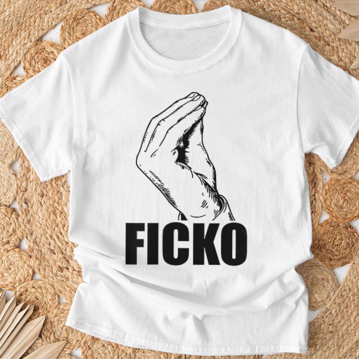 Ficko Hand Sign Fun Italian T-Shirt Geschenke für alte Männer