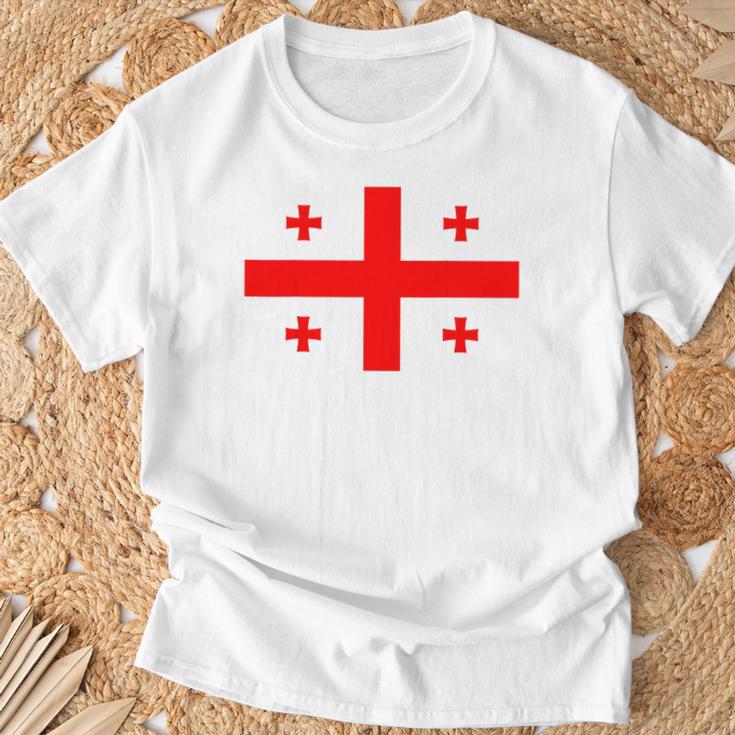 Flag Of Georgia T-Shirt Geschenke für alte Männer