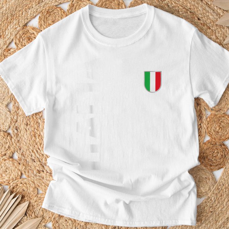 Gli Azzurri Italian Fan Flag Blue T-Shirt Geschenke für alte Männer