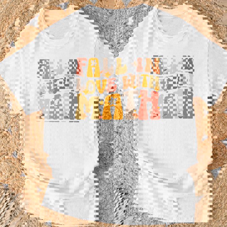 Groovy Fall In Love With Math Thanksgiving Math Teacher Fall T-Shirt Gifts for Old Men