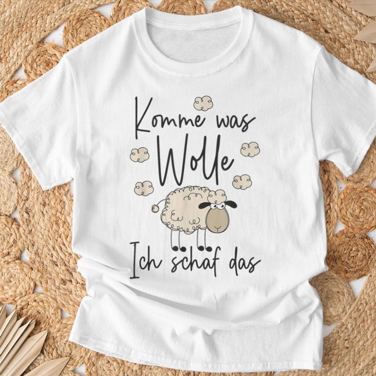 Handmade Knitting Crochet Komme Was Wolle Ich Schaf Das T-Shirt Geschenke für alte Männer