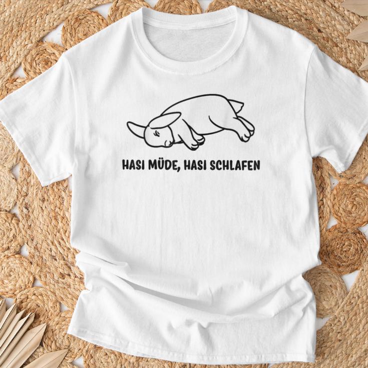 Hasi Müde Hasi Schlafiger Rabbit Slogan T-Shirt Geschenke für alte Männer