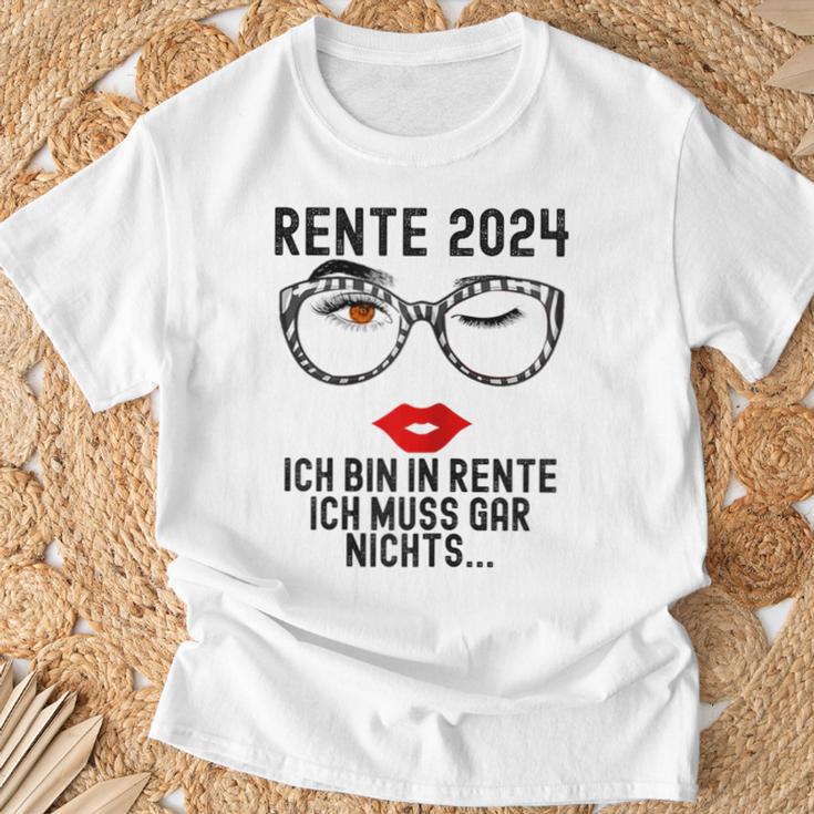 Ich Bin In Rente Ich Muss Gar Nichts 2024 Rentnerin T-Shirt Geschenke für alte Männer