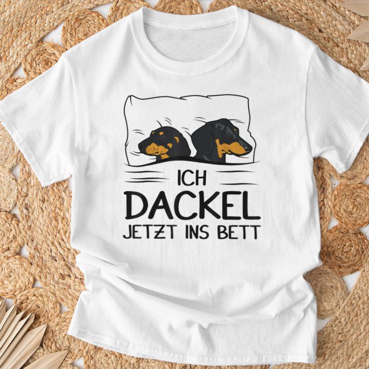 Ich Dackel Jetzt Ins Bett Dachshund Dog Sleeping Dog T-Shirt Geschenke für alte Männer