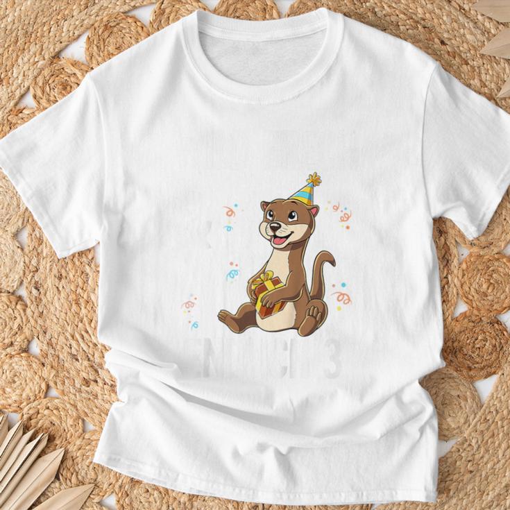 Kinder 3 Geburtstag Otter Wild Frech Und Endlich 3 Jahre T-Shirt Geschenke für alte Männer