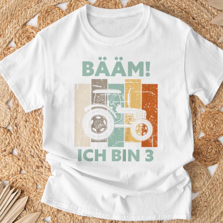 Kinder Bääm Ich Bin 3 Drei Jahre Junge 3Rd Birthday Tractor T-Shirt Geschenke für alte Männer