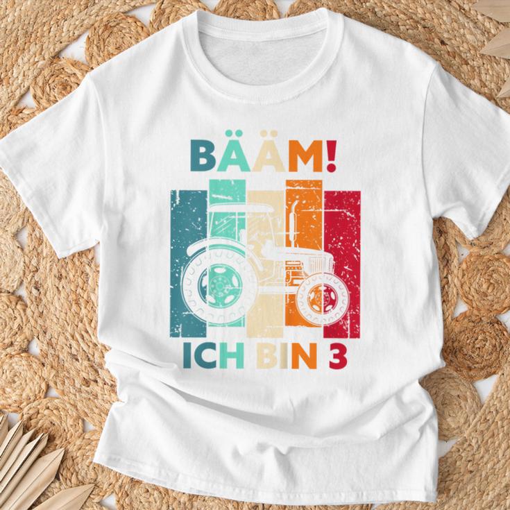 Kinder Bääm Ich Bin 3 Jahre Drei Junge 3Rd Birthday Tractor T-Shirt Geschenke für alte Männer