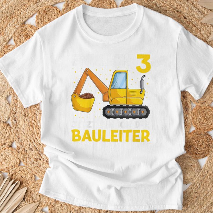 Kinder Endlich 3 Jetzt Bin Ich Der Bauleiter Geburtstagskind Digger T-Shirt Geschenke für alte Männer