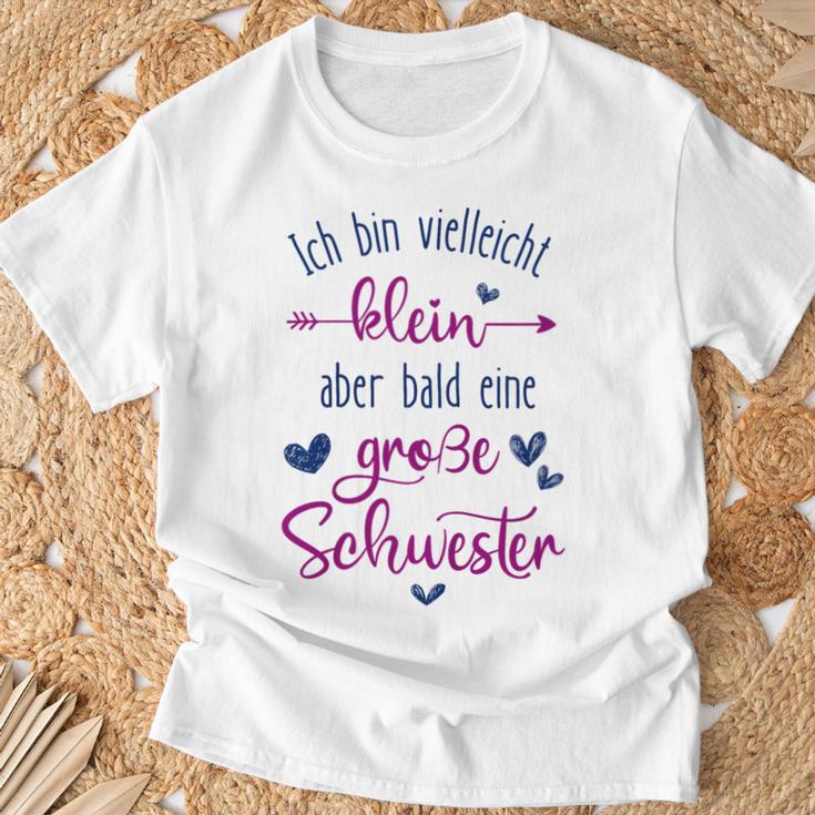 Kinder Ich Binielleicht Klein Aber Bald Eine Große Schwester Pink T-Shirt Geschenke für alte Männer