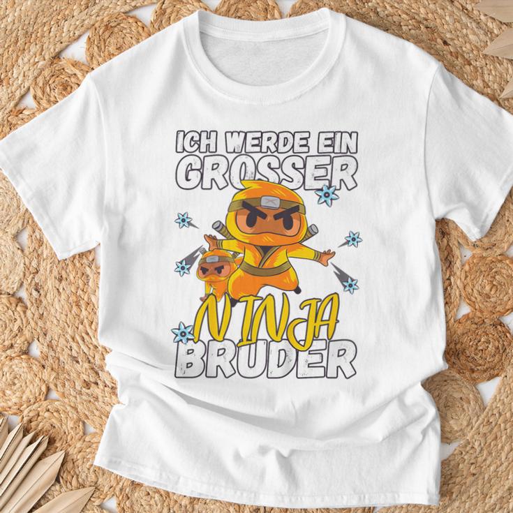 Kinder Ich Werde Ein Große Ninja Bruder Pregnancy Announcement 80 T-Shirt Geschenke für alte Männer