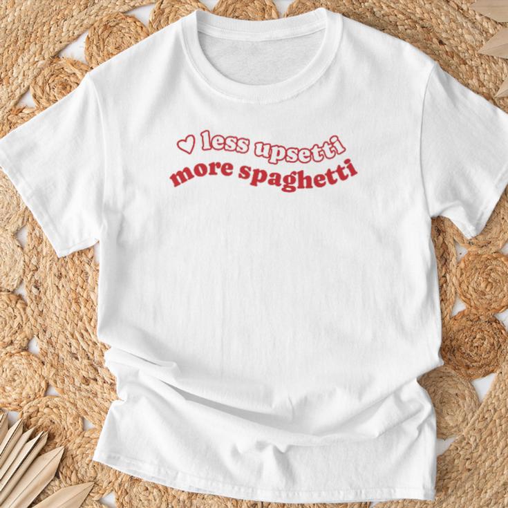 Less Upsetti Mehr Spaghetti T-Shirt Geschenke für alte Männer