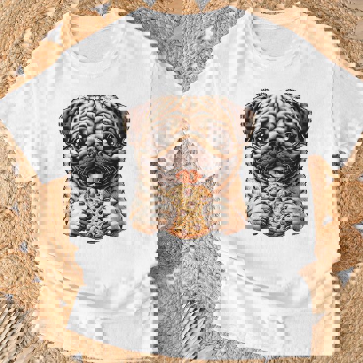 Lindo Carlino Con Diseño De Galleta Dulce Perro Camiseta unisex Regalos para ancianos