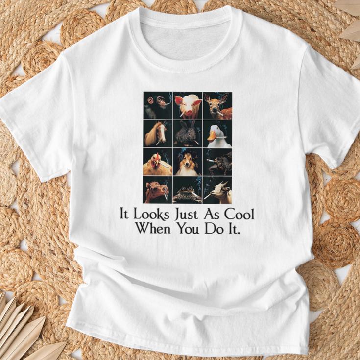 animals smoking cigarettes shirt It Looks Just As Cool When You Do It Animals Smoking T-Shirt