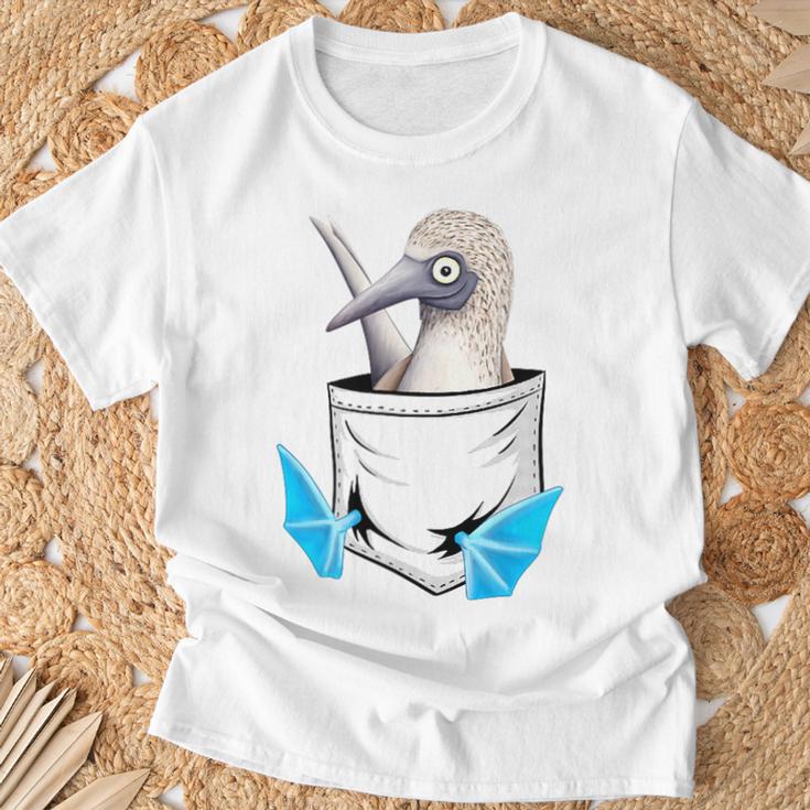 Lustiger Meeres-Vogel Blaufußtölpel In Der Tasche T-Shirt Geschenke für alte Männer