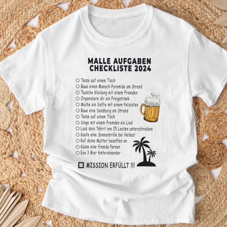 Mallorca 2024 Sauf Malle Ride Tasks Checklist Gray T-Shirt Geschenke für alte Männer