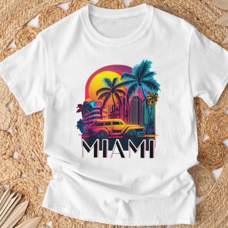 Miami Floridaibrant Colorful Miami Souvenir T-Shirt Geschenke für alte Männer