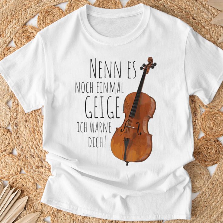 Nenn Es Noch Einmal Geige Ich Warne Dich Cello Player Gray T-Shirt Geschenke für alte Männer