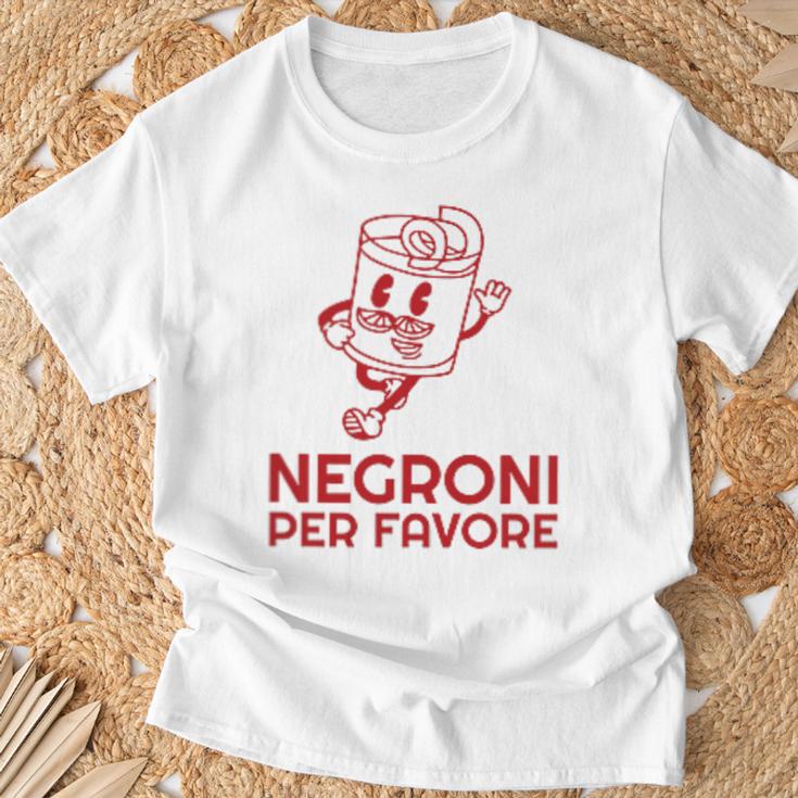 Ni Per Favore Cocktail Front Print Italiano Original Gray T-Shirt Geschenke für alte Männer