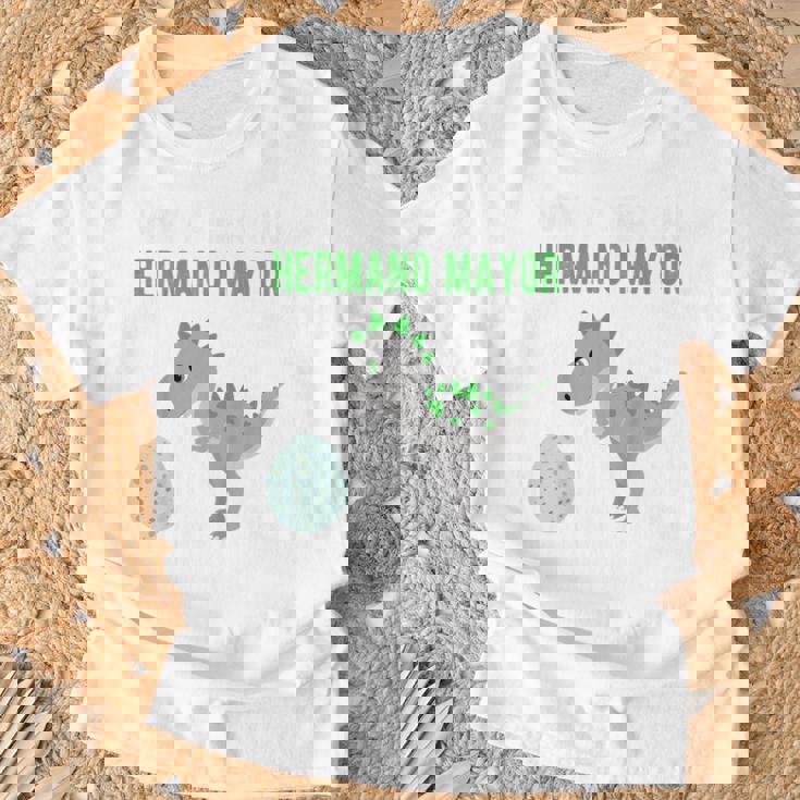 Niñosoy A Ser Hermano Mayor Dinosauro Anunciar Embarazo Hermano Camiseta unisex Regalos para ancianos
