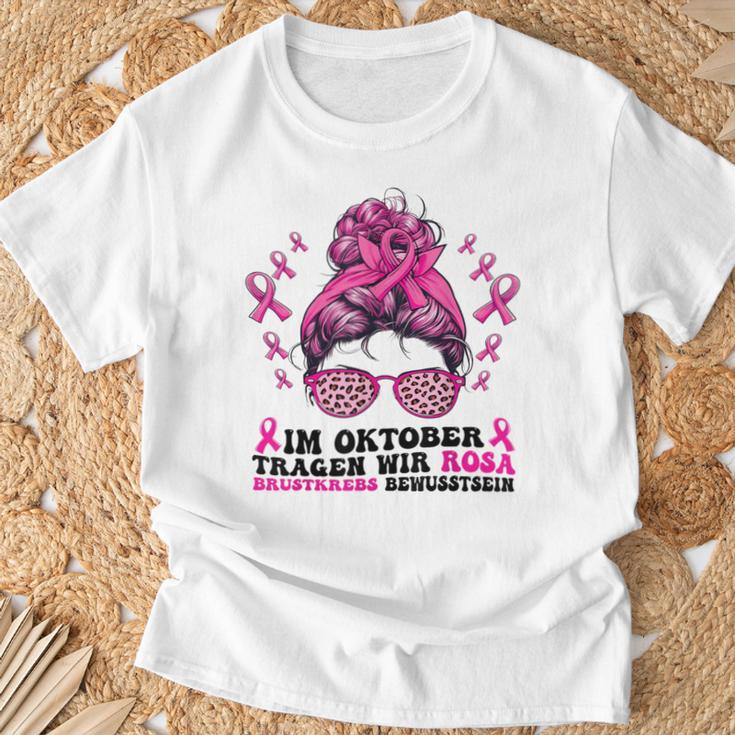 Im October Tragen Wir Rosa Brustkrebs Bewusstsein T-Shirt Geschenke für alte Männer