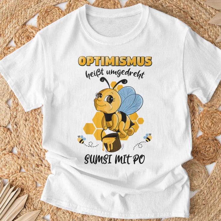 Optimismus Heißt Umgedreht Sumsi Mit Po Bees Honey Beekeeper T-Shirt Geschenke für alte Männer