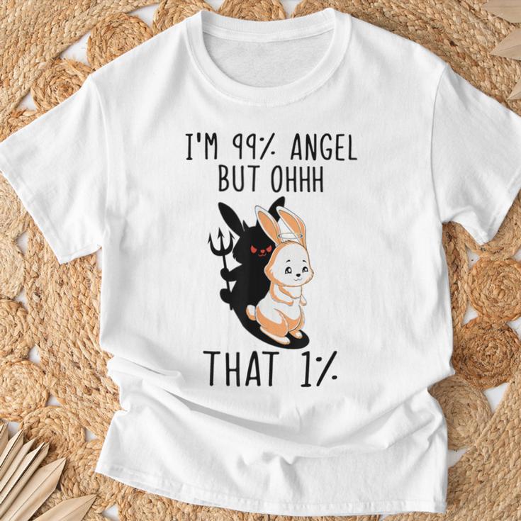 Rabbit Ich Bin 99 Engel Aber Ohhhh Das 1 T-Shirt Geschenke für alte Männer