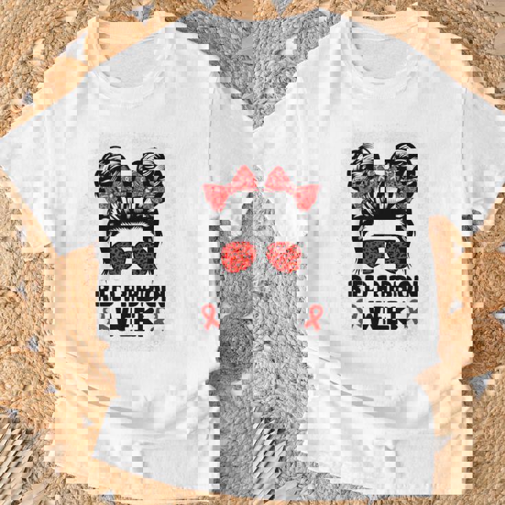 Red Ribbon Week Messy Bun Red Ribbon Week Awareness T-Shirt Gifts for Old Men Red Ribbon Week Messy Bun Red Ribbon Week Awareness T-Shirt Gifts for Old Men