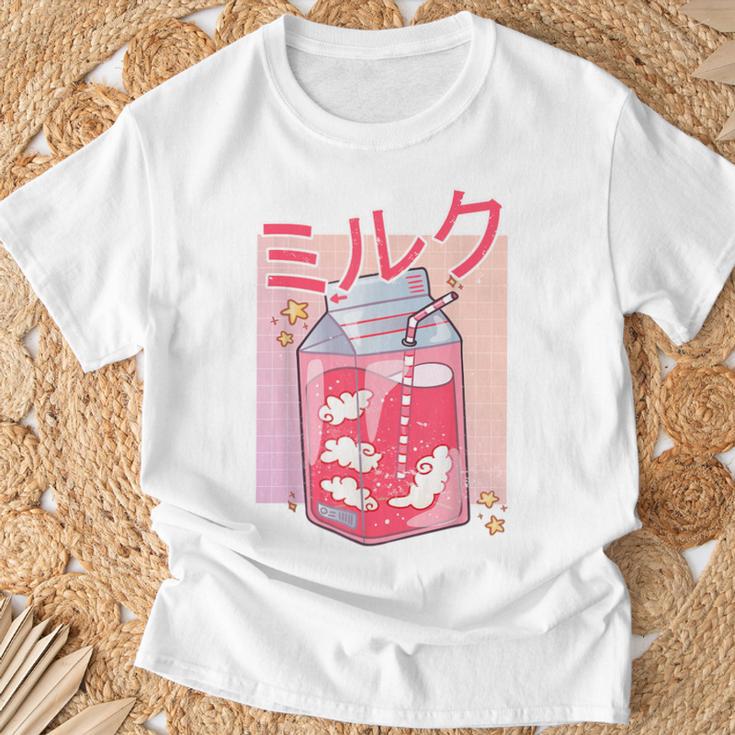 Retro 90S Soft Grunge Japanese Kawaii Strawberry Milk T-Shirt Geschenke für alte Männer