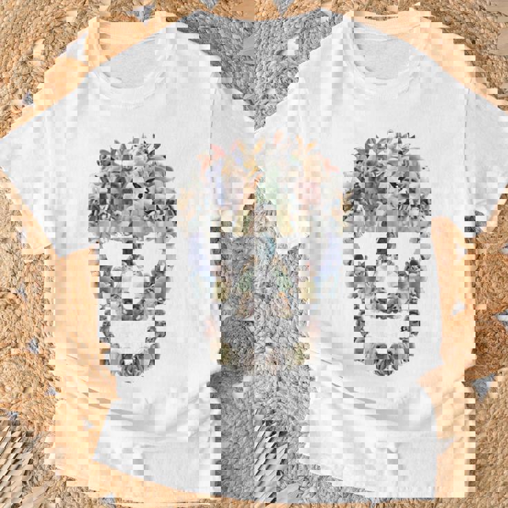 Scary Skull Bunny Rabbit Horror Halloween T-Shirt Gifts for Old Men