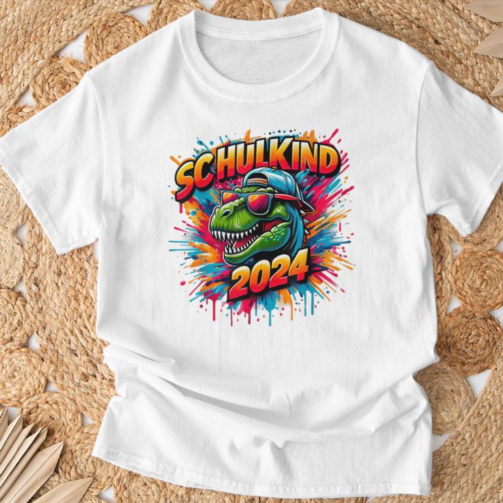 Schulkind 2024Rex Dino School T-Shirt Geschenke für alte Männer